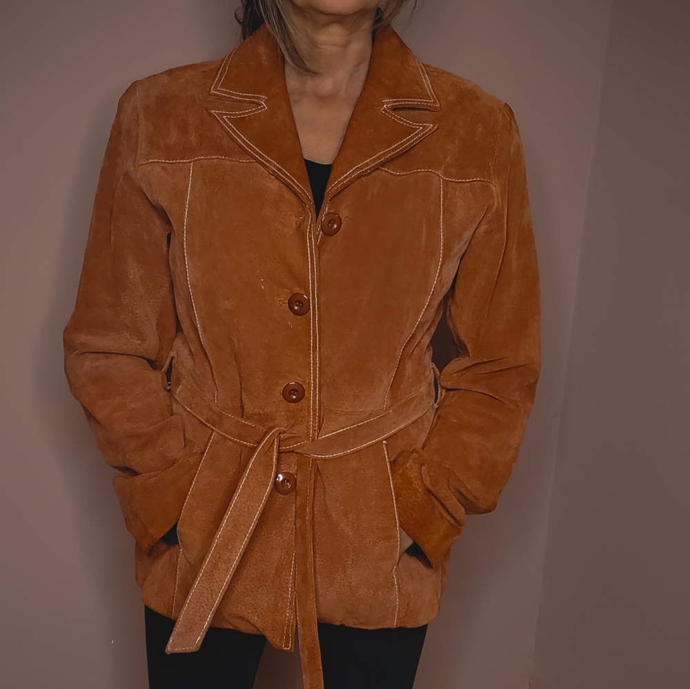 Wilson's Leather orange suede jacket